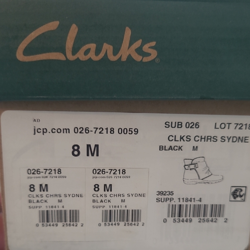 Clarks Black Ankle Boots Sleek Leather Design - Picture 5 of 5